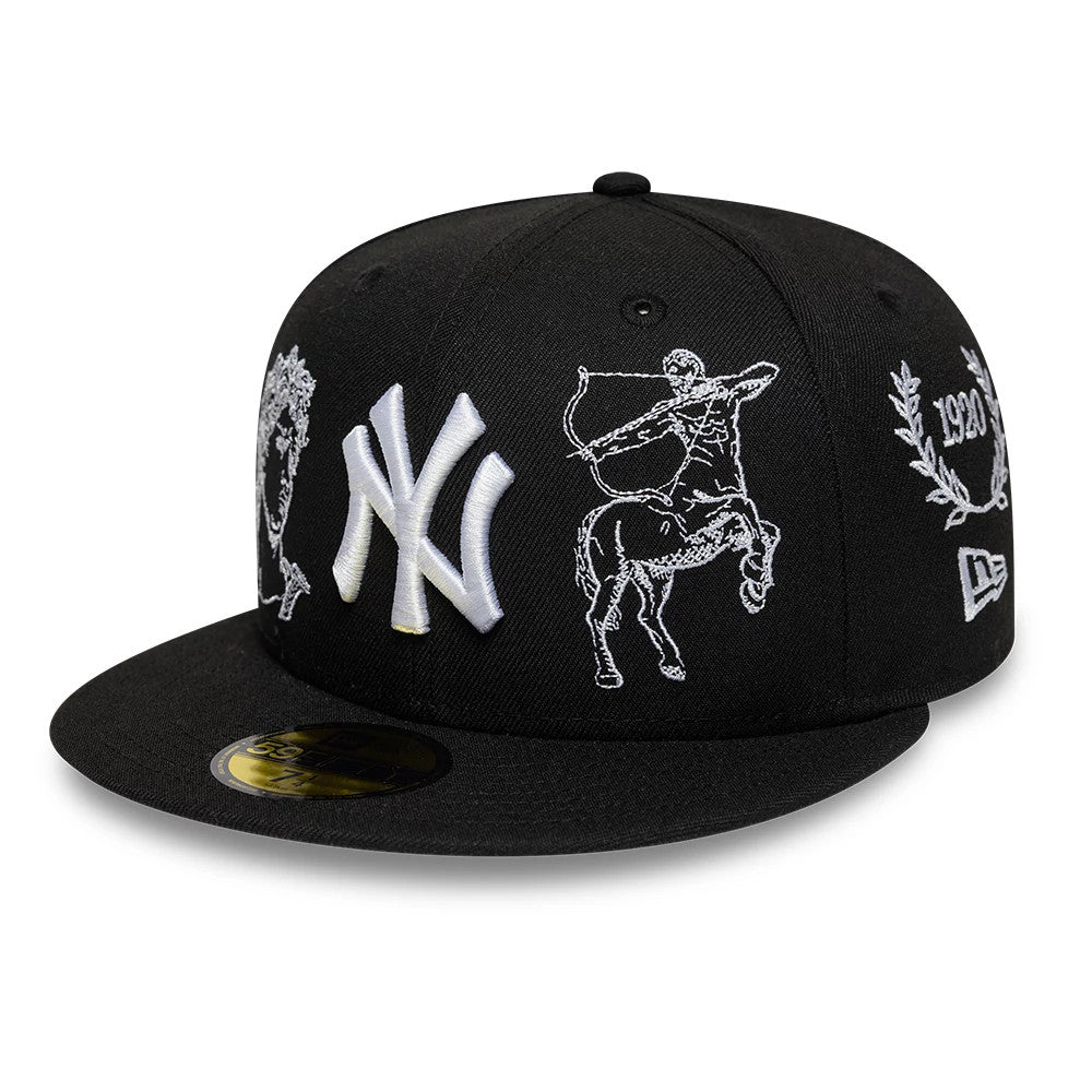 This is a New York Yankees MLB Mythical Black 59FIFTY Fitted Cap 1