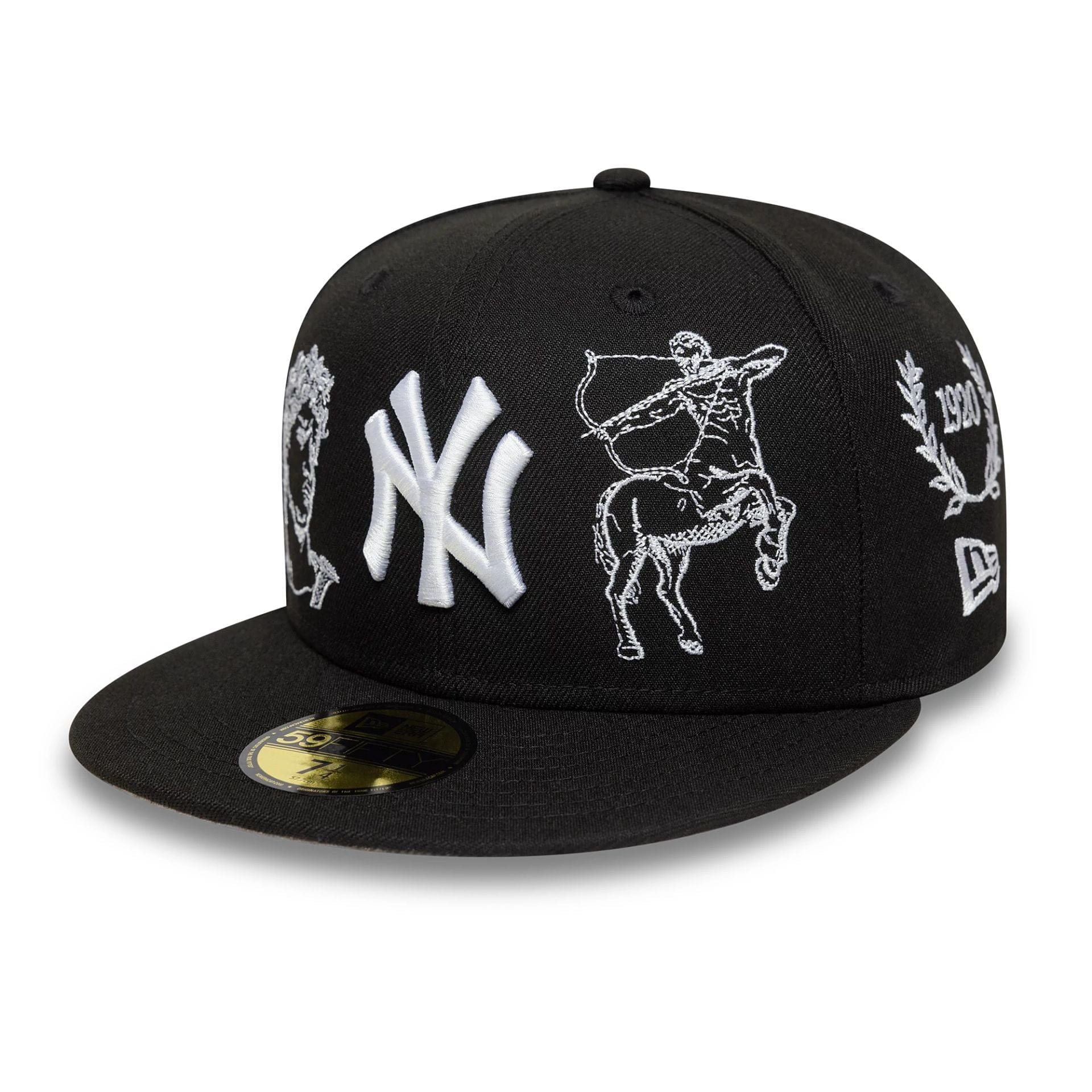 This is a New York Yankees MLB Mythical Black 59FIFTY FItted Cap 1