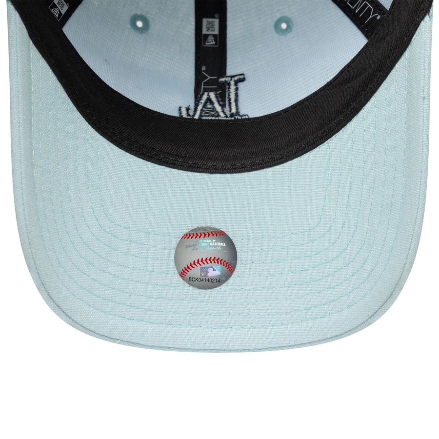 This is a LA Dodgers MLB Linen Pastel Blue 9TWENTY Adjustable Cap 5