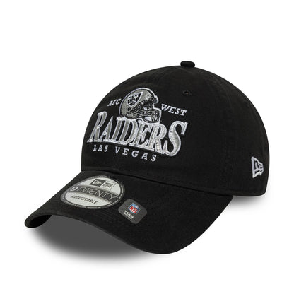 This is a Las Vegas Raiders NFL Helmet Black 9TWENTY Adjustable Cap 1
