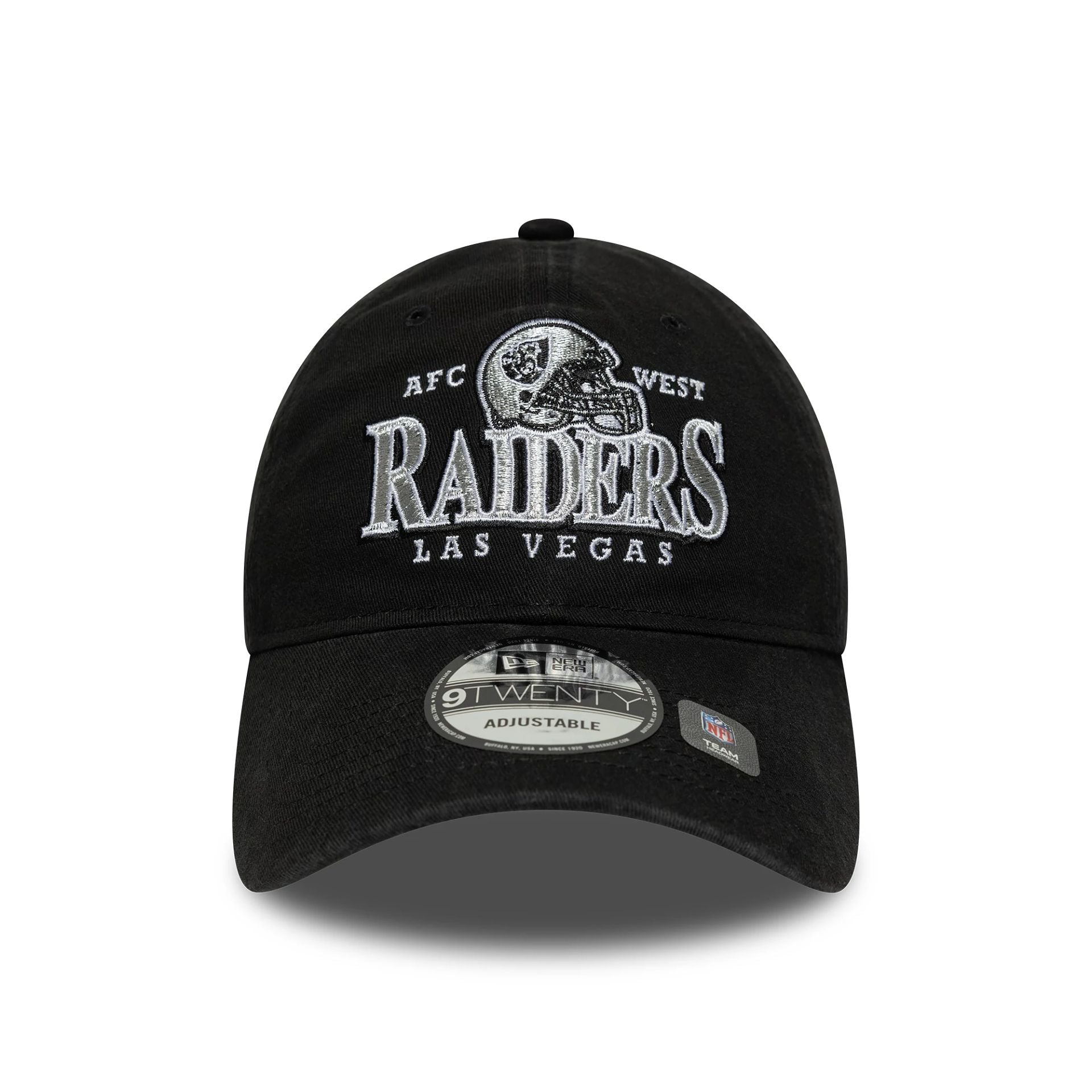 This is a Las Vegas Raiders NFL Helmet Black 9TWENTY Adjustable Cap 2