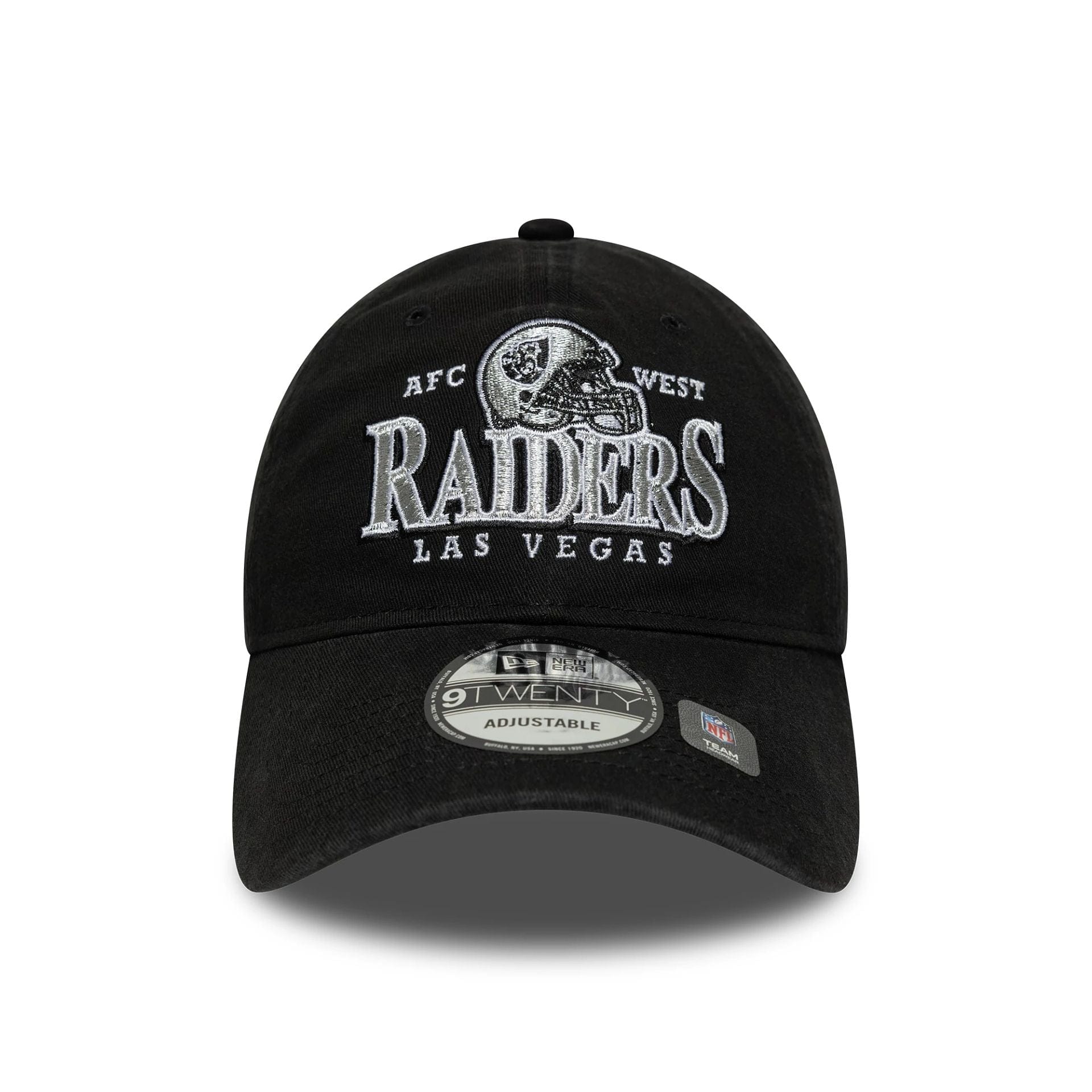 This is a Las Vegas Raiders NFL Helmet Black 9TWENTY Adjustable Cap 2