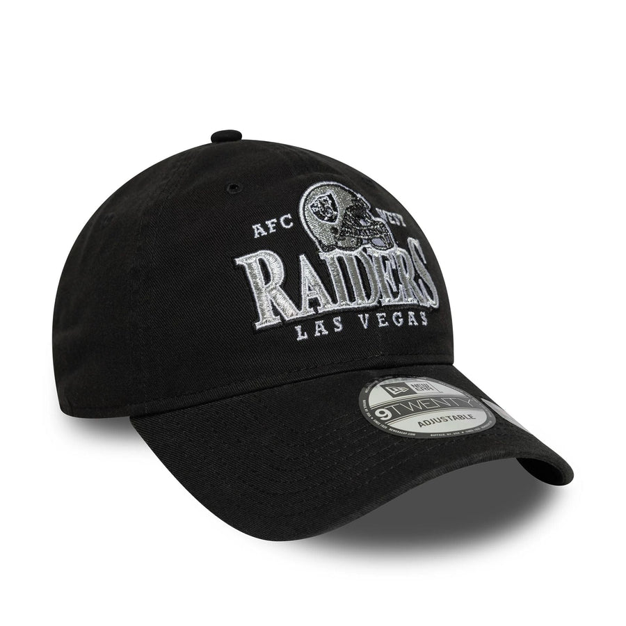 This is a Las Vegas Raiders NFL Helmet Black 9TWENTY Adjustable Cap 3