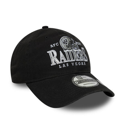 This is a Las Vegas Raiders NFL Helmet Black 9TWENTY Adjustable Cap 3