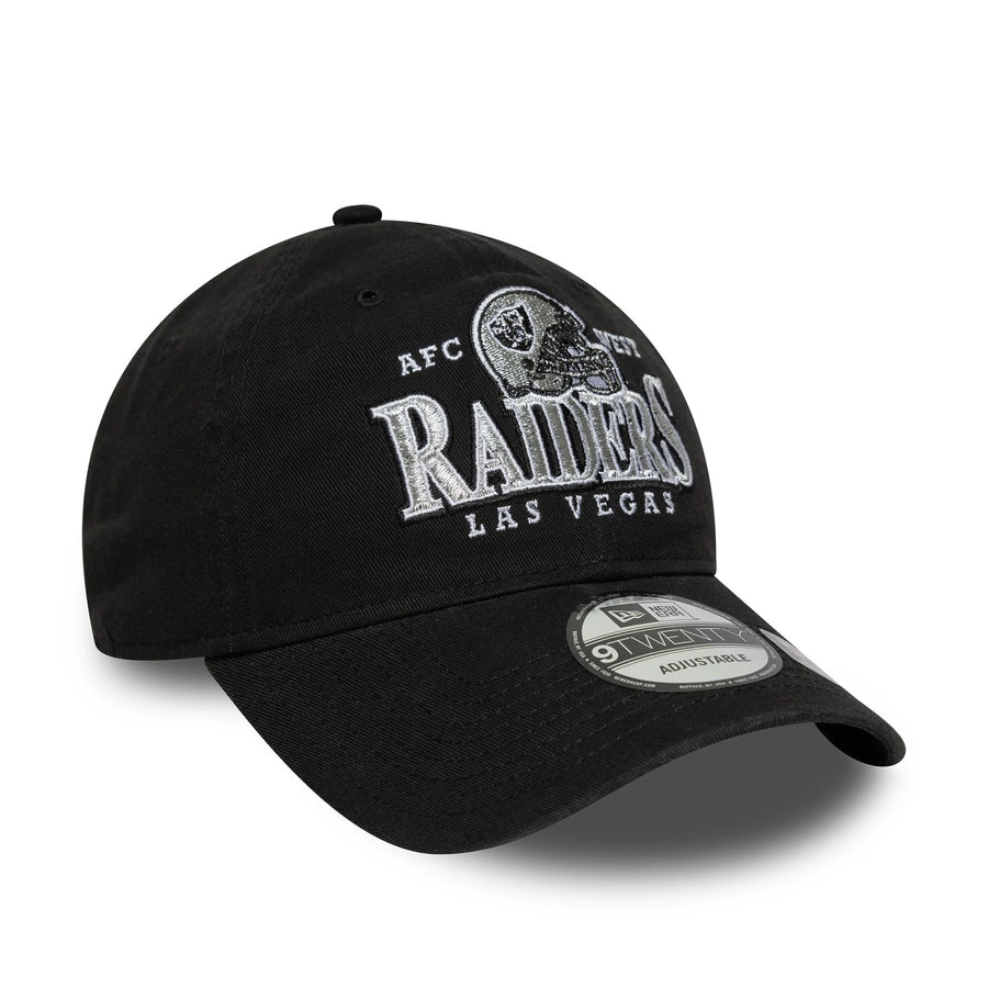 This is a Las Vegas Raiders NFL Helmet Black 9TWENTY Adjustable Cap 3