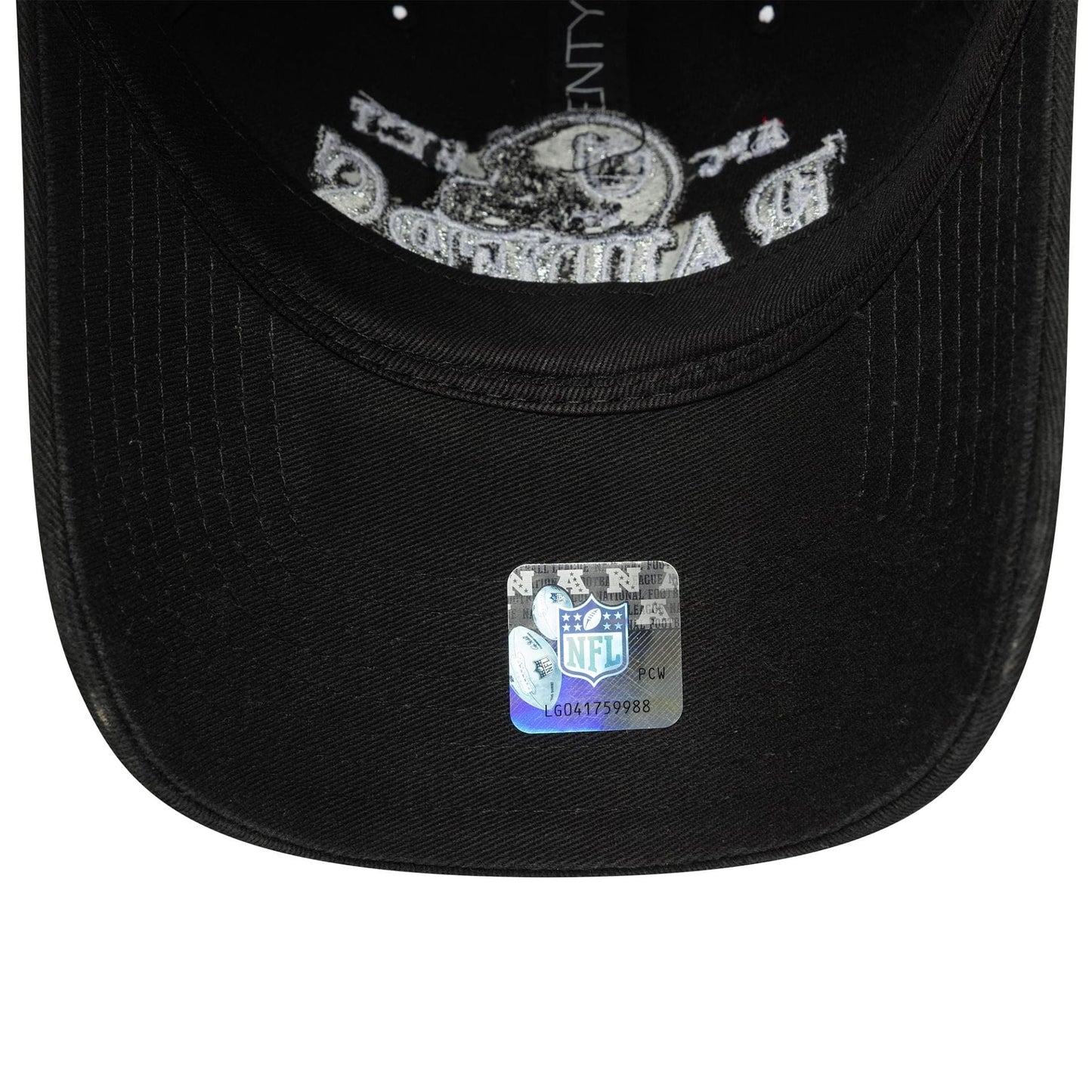 This is a Las Vegas Raiders NFL Helmet Black 9TWENTY Adjustable Cap 5