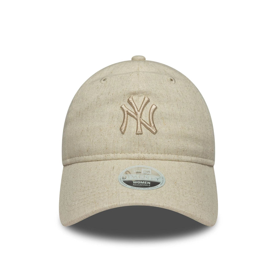 This is a New York Yankees Womens MLB Linen Cream 9TWENTY Adjustable Cap 2