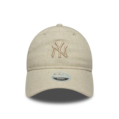 This is a New York Yankees Womens MLB Linen Cream 9TWENTY Adjustable Cap 2