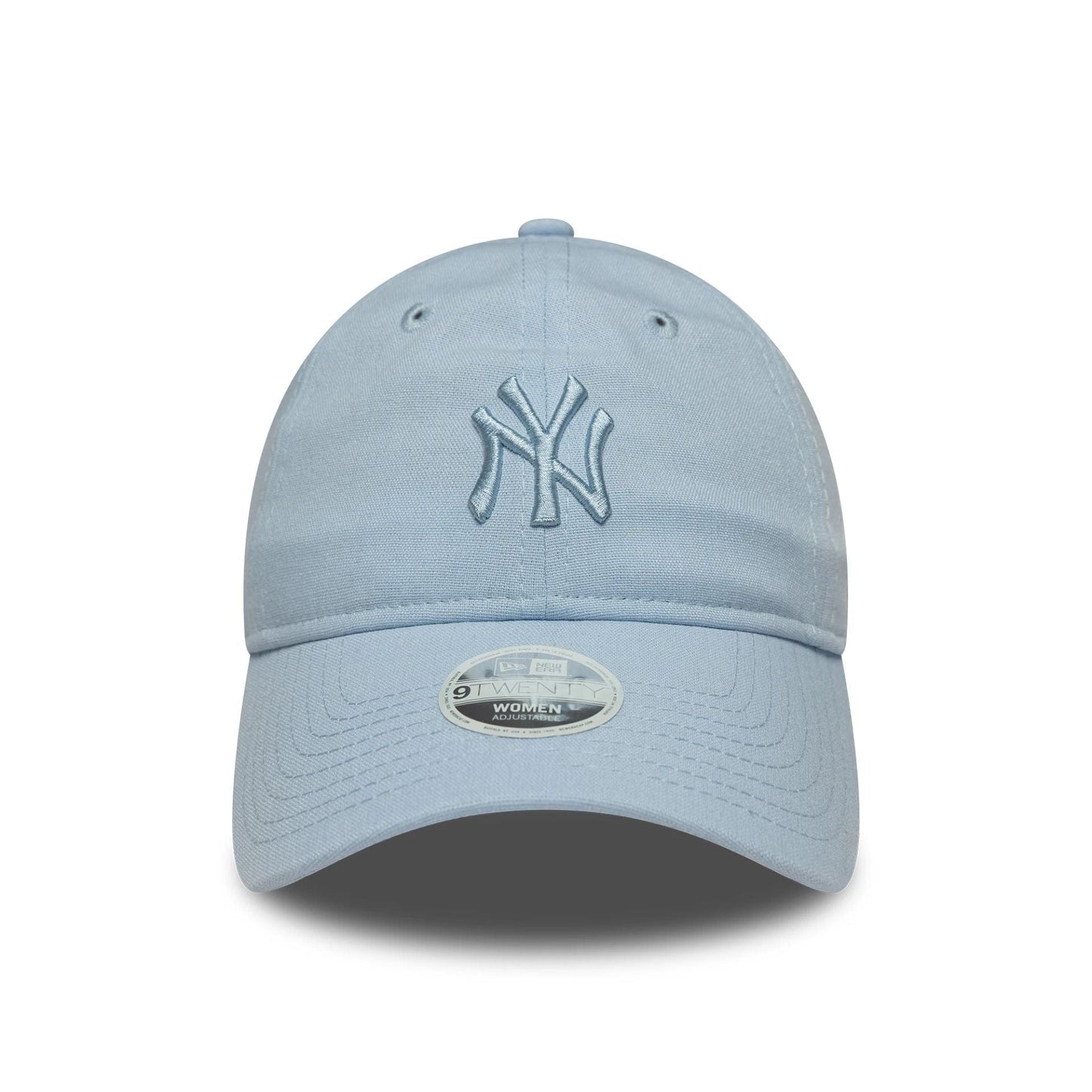 This is a New York Yankees Womens MLB Linen Pastel Blue 9TWENTY Adjustable Cap 2