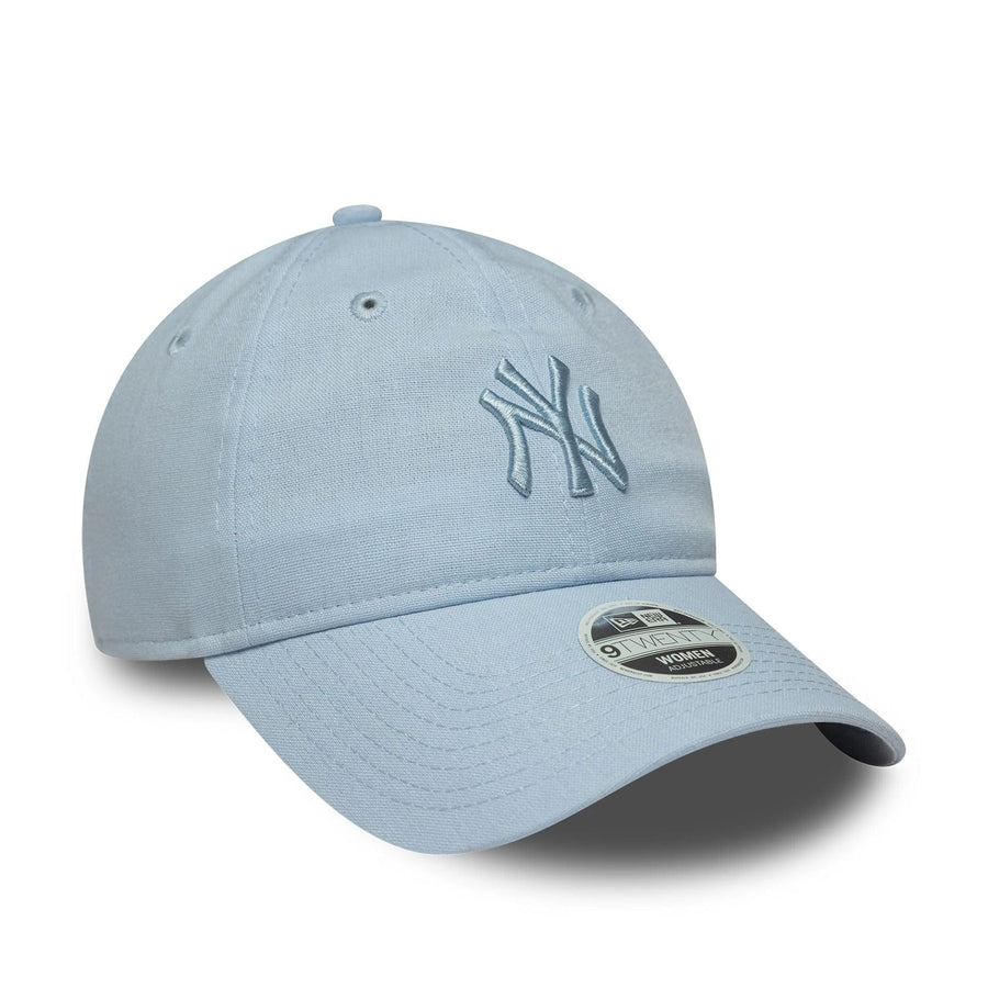This is a New York Yankees Womens MLB Linen Pastel Blue 9TWENTY Adjustable Cap 3