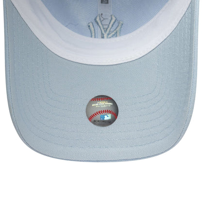 This is a New York Yankees Womens MLB Linen Pastel Blue 9TWENTY Adjustable Cap 5