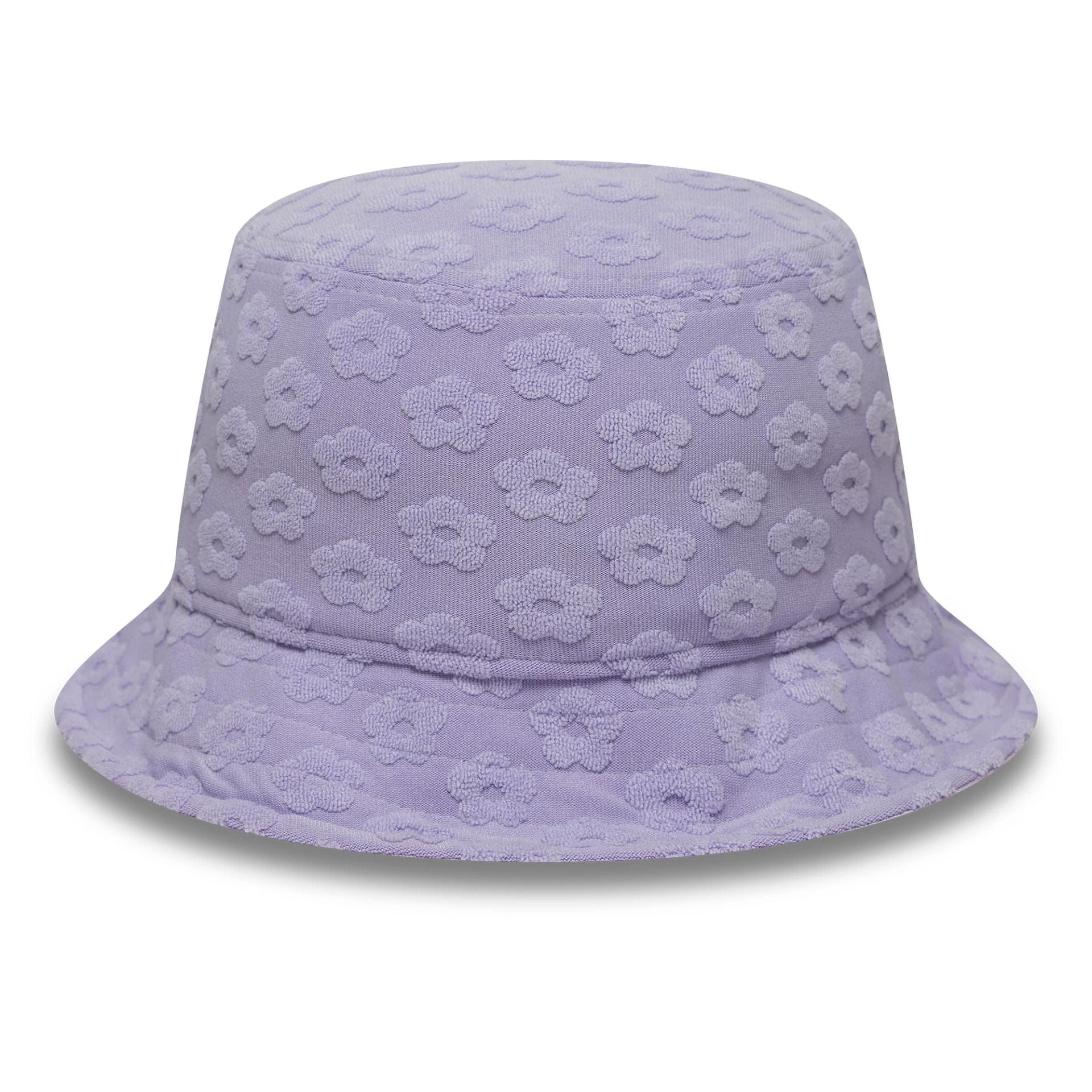 This is a Womens New Era Towelling Pastel Purple Adventure Bucket Hat 3