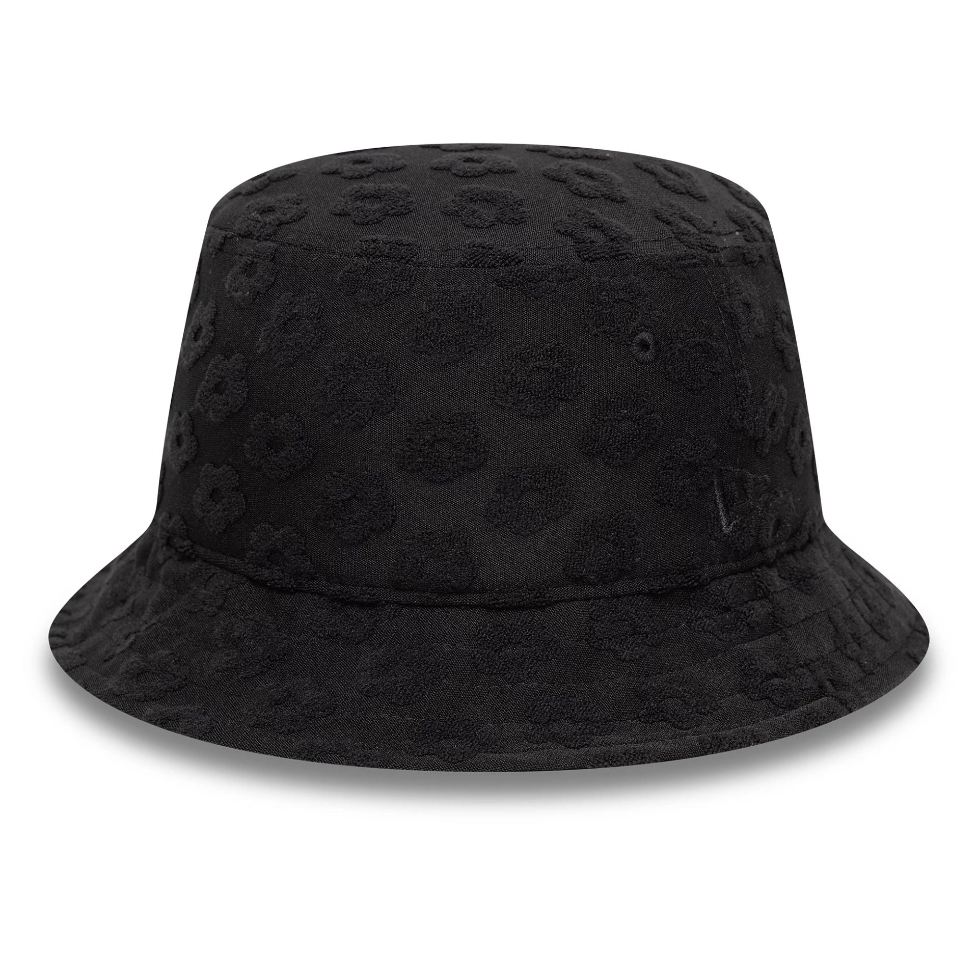This is a Womens New Era Towelling Black Adventure Bucket Hat 1