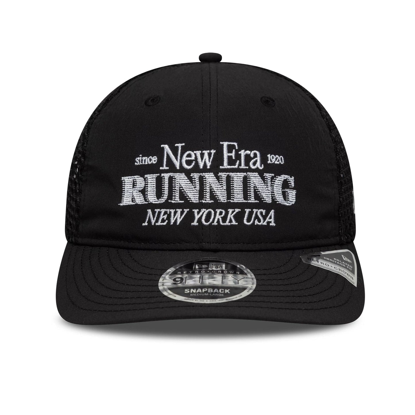 This is a New Era Running Black Retro Crown 9FIFTY Adjustable Cap 2