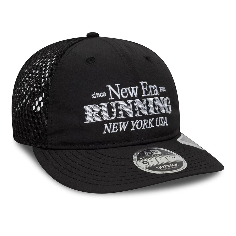 This is a New Era Running Black Retro Crown 9FIFTY Adjustable Cap 3