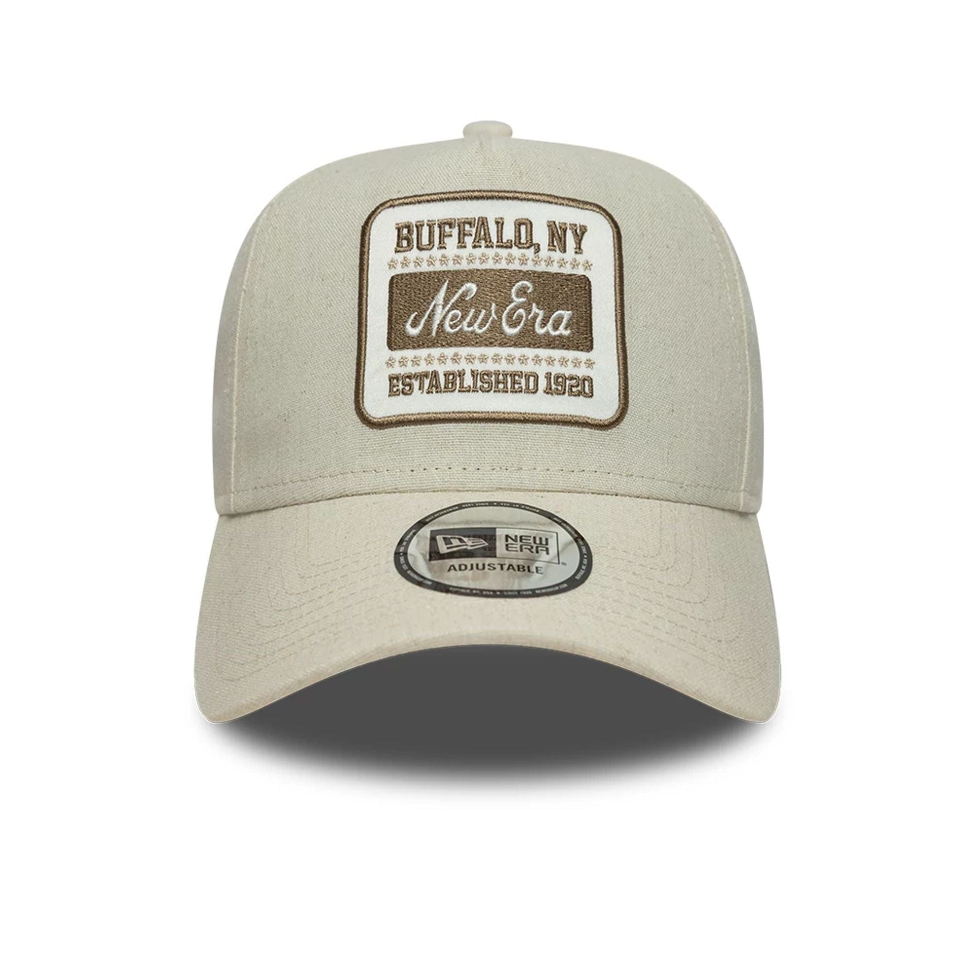 Pictured is this New Era Patch Line 9FORTY E-Frame cap in Cream. 2