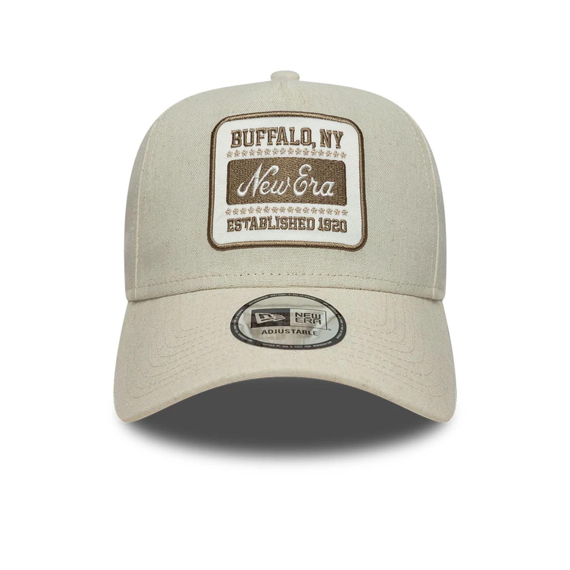Pictured is this New Era Patch Line 9FORTY E-Frame cap in Cream. 2