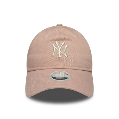 This is a New York Yankees Womens MLB Dye Denim Pastel Pink 9TWENTY Adjustable Cap 2