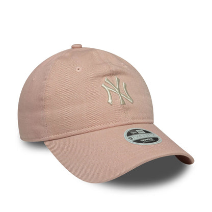 This is a New York Yankees Womens MLB Dye Denim Pastel Pink 9TWENTY Adjustable Cap 3