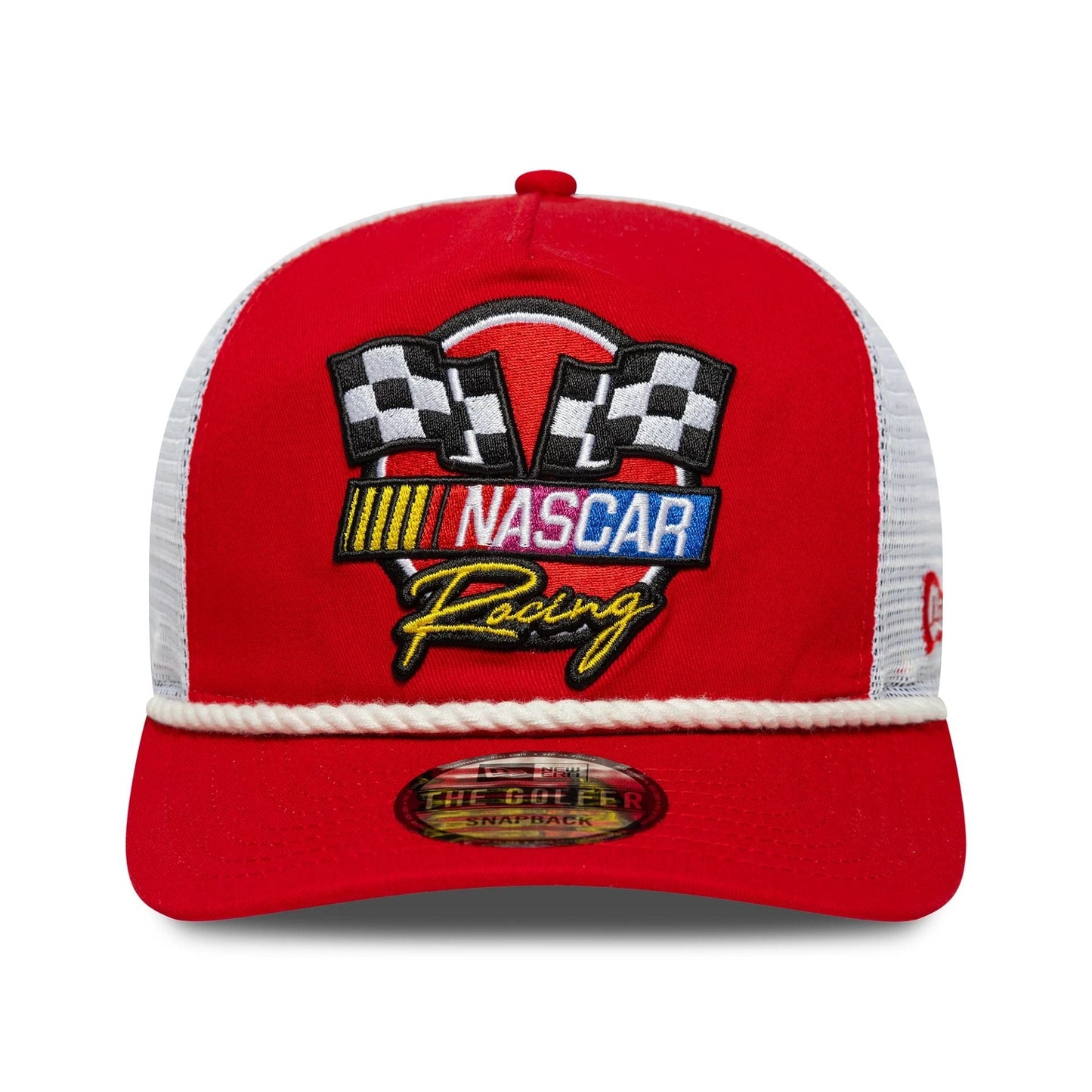 This is a Nascar Classics Flag Red Golfer Adjustable Cap 2