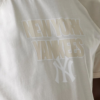The Male model is wearing New York Yankees MLB Raglan Open White Oversized T-Shirt 4