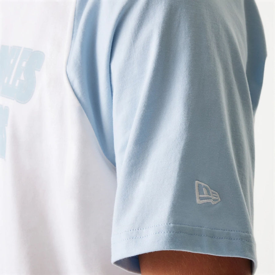 The Male model is wearing LA Dodgers MLB Raglan White Oversized T-Shirt 6