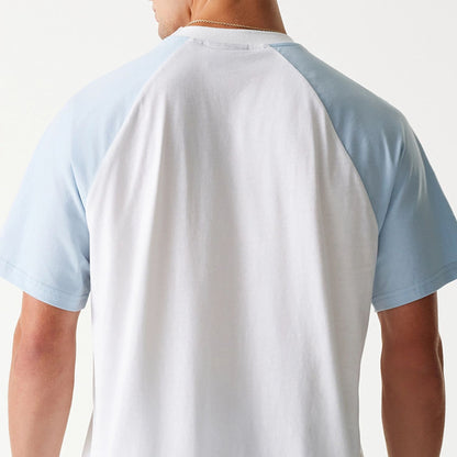 The Male model is wearing LA Dodgers MLB Raglan White Oversized T-Shirt 5