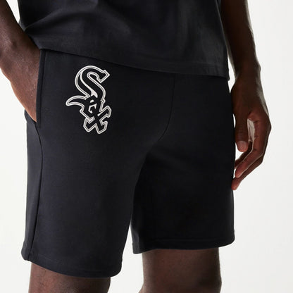 The Male model is wearing Chicago White Sox MLB League Essential Black Shorts 3