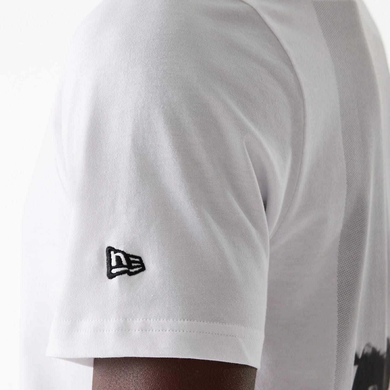 The Male model is wearing LA Lakers NBA Court Graphic White T-Shirt 6
