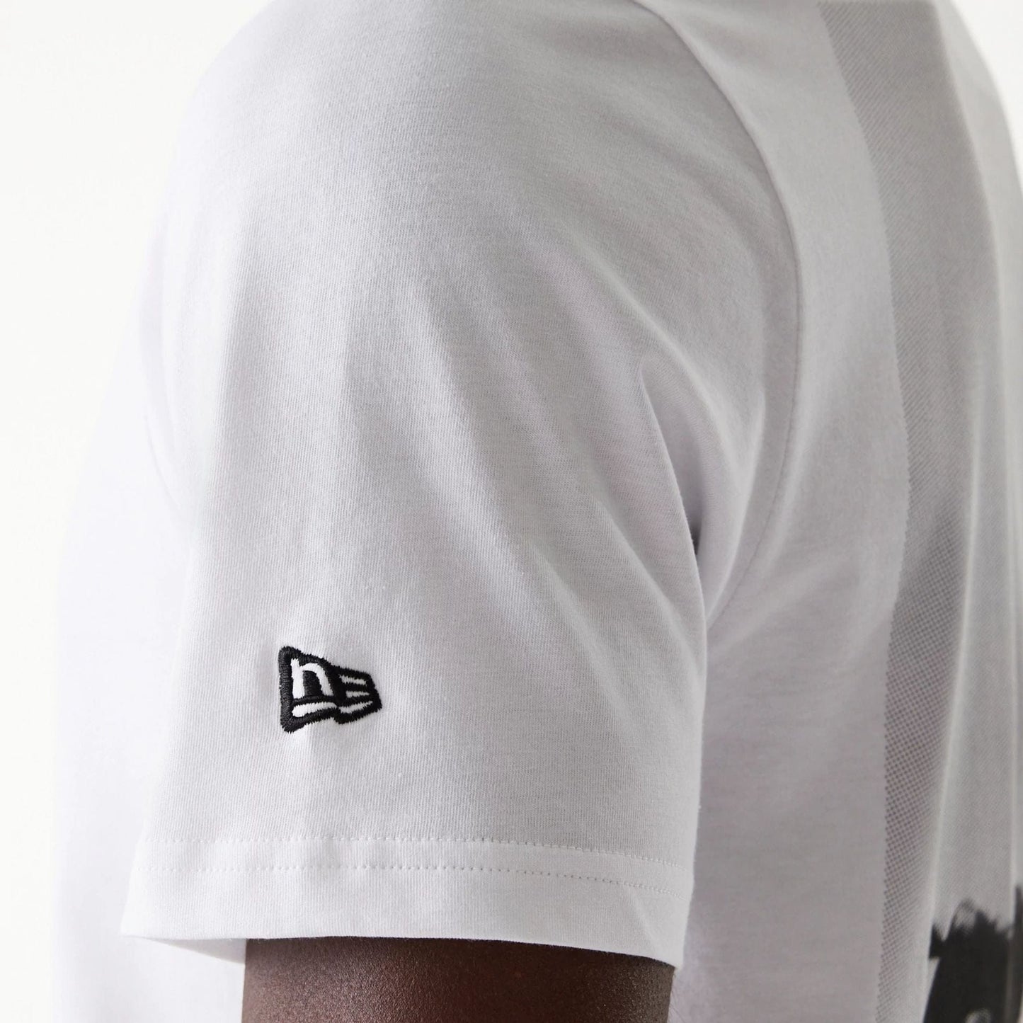 The Male model is wearing LA Lakers NBA Court Graphic White T-Shirt 6