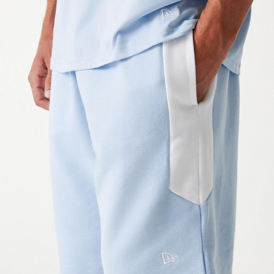 The Male model is wearing LA Dodgers MLB Raglan Pastel Blue Shorts 4