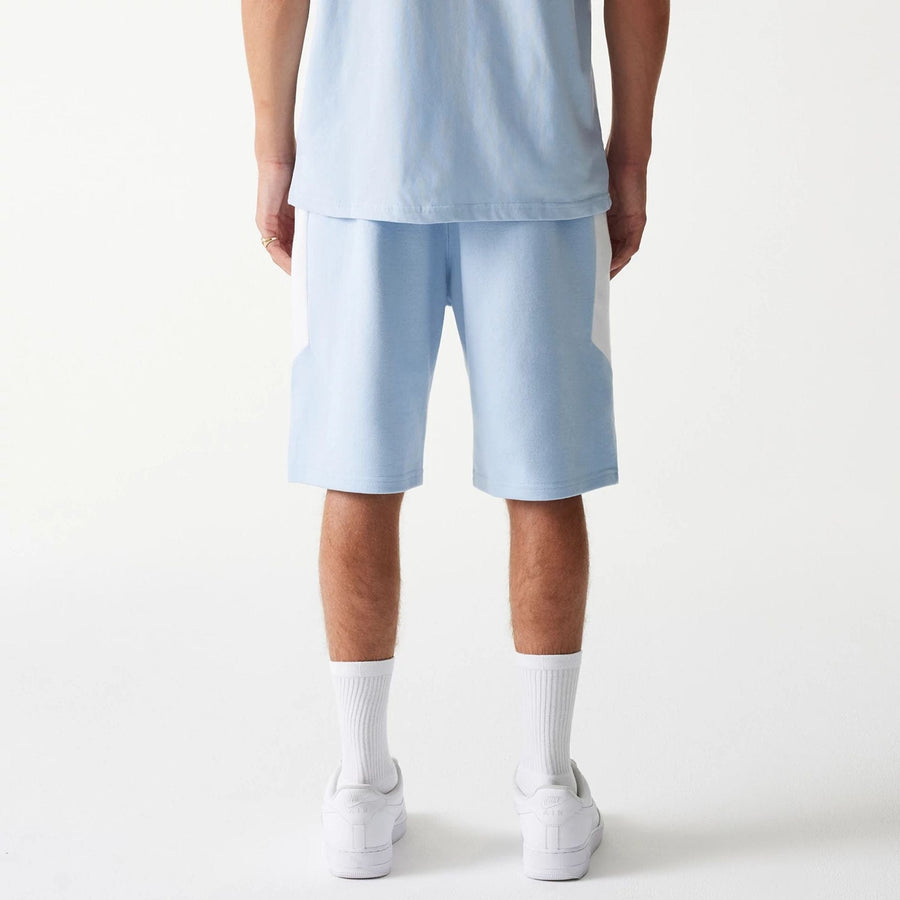 The Male model is wearing LA Dodgers MLB Raglan Pastel Blue Shorts 2