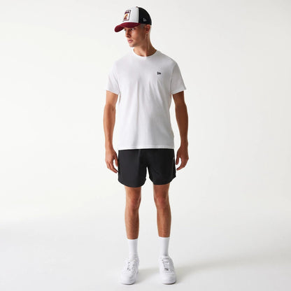 The Male model is wearing New Era Black Swim Shorts 8