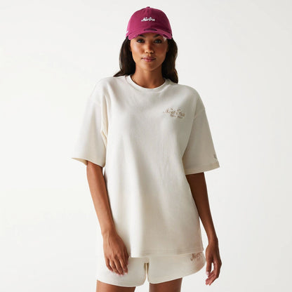 The Male model is wearing New Era Waffle Open White Oversized T-Shirt 4