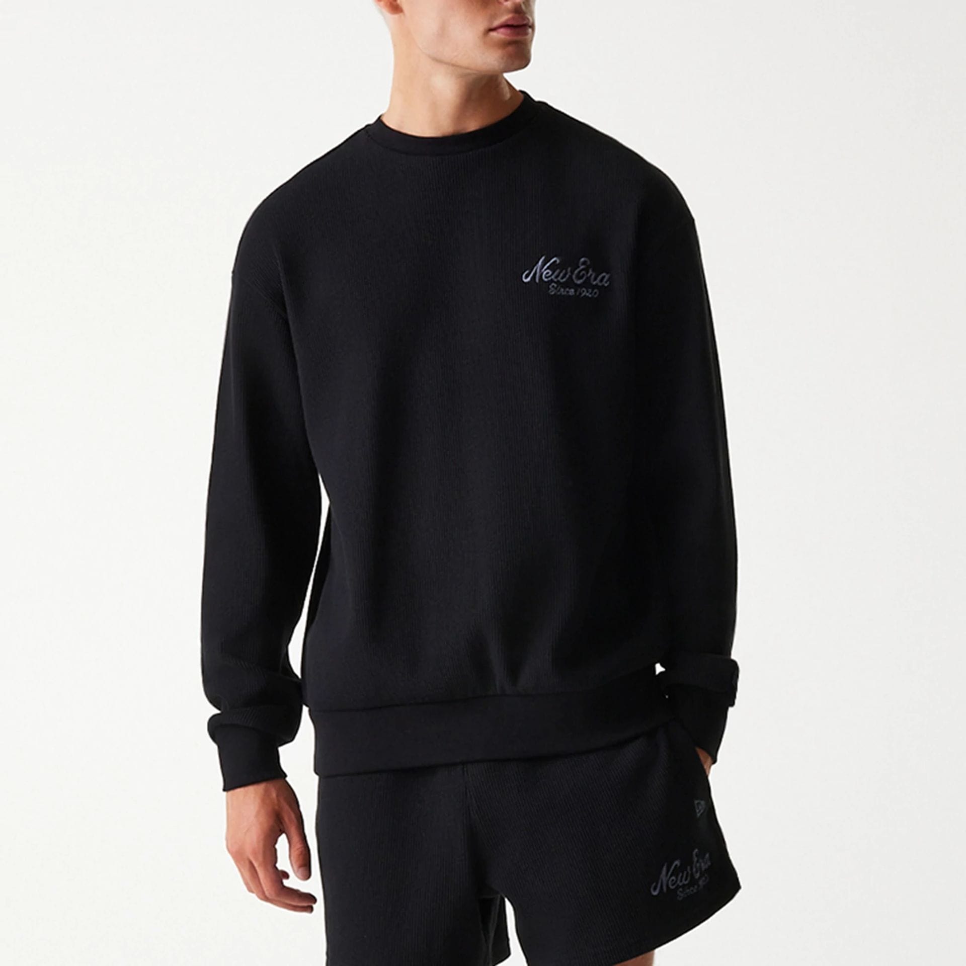 New Era Waffle Oversized Crew Neck Sweater | New Era Cap UK