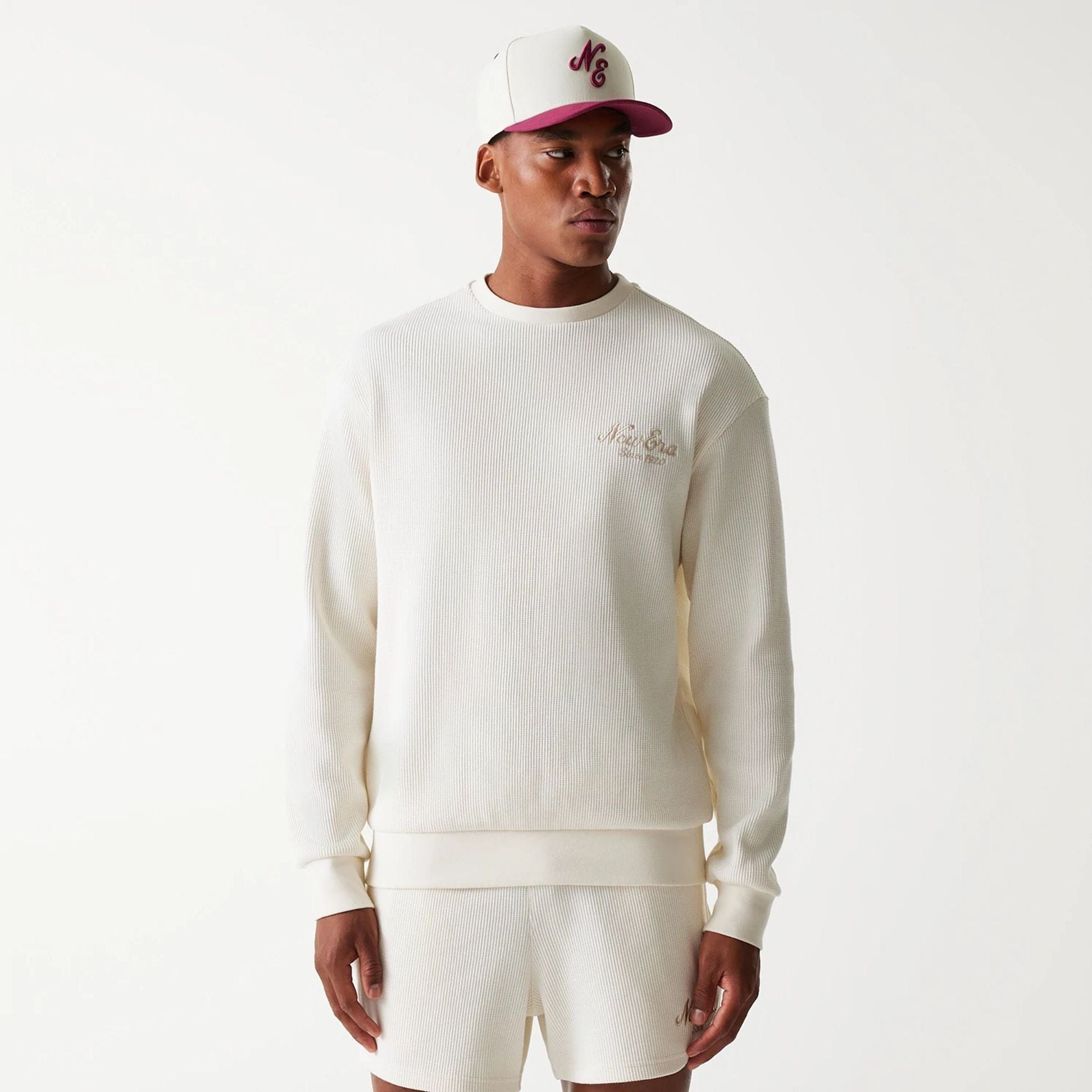 Pull Oversize New Era Waffle Blanc NEC FR - Main Image
