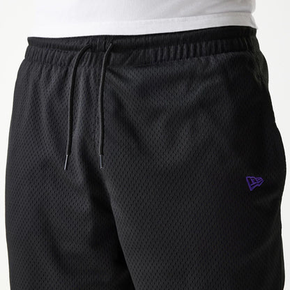 The Male model is wearing New Era Black Mesh Shorts 7