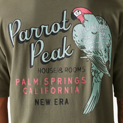 The Male model is wearing New Era Animal Graphic Green Oversized T-Shirt 4