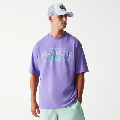 The Male model is wearing New Era Graphic Purple Oversized T-Shirt 3
