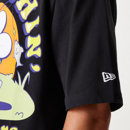 The Male model is wearing New Era Outdoor Graphic Black Oversized T-Shirt 7