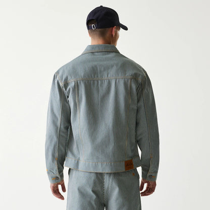 The Male model is wearing New Era Blue Denim Jacket 2