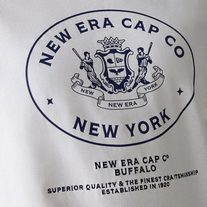 The Male model is wearing New Era Crest White Oversized T-Shirt 5