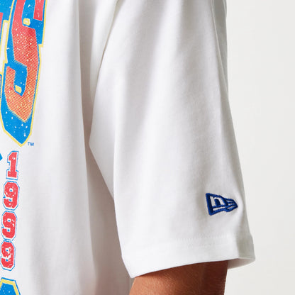 The Male model is wearing New York Yankees MLB World Series 1999 White Oversized T-Shirt 7