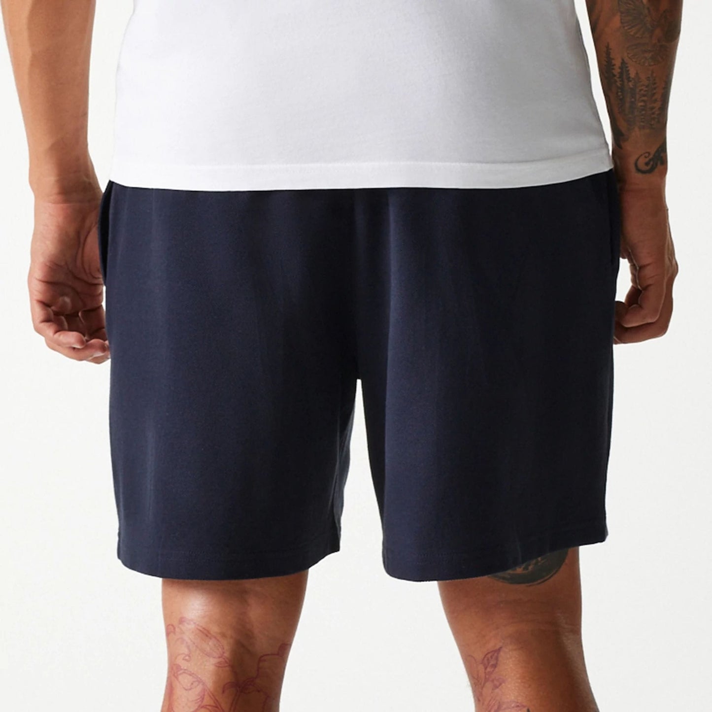 The Male model is wearing New York Yankees MLB Pique Navy Shorts 6