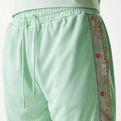 The Male model is wearing LA Dodgers MLB Infill Pastel Green Mesh Shorts 7