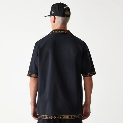 The Male model is wearing LA Dodgers MLB Taping Black Short Sleeve Shirt 2