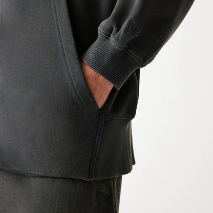 The Male model is wearing Chicago Bulls NBA Washed Grey Full Zip Hoodie 5