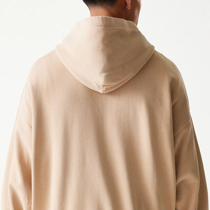 The Male model is wearing Chicago Bulls NBA Washed Beige Full Zip Hoodie 7