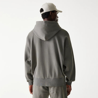 The Male model is wearing LA Lakers NBA Washed Grey Full Zip Hoodie 2