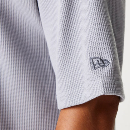 The Male model is wearing LA Lakers NBA Waffle Grey Oversized T-Shirt 5